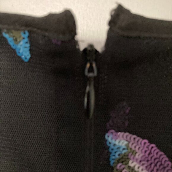 NWOT WHITE HOUSE BLACK MARKET BLACK HALTER DRESS with COLORFUL SEQUIN ACCENTS - Picture 11 of 14